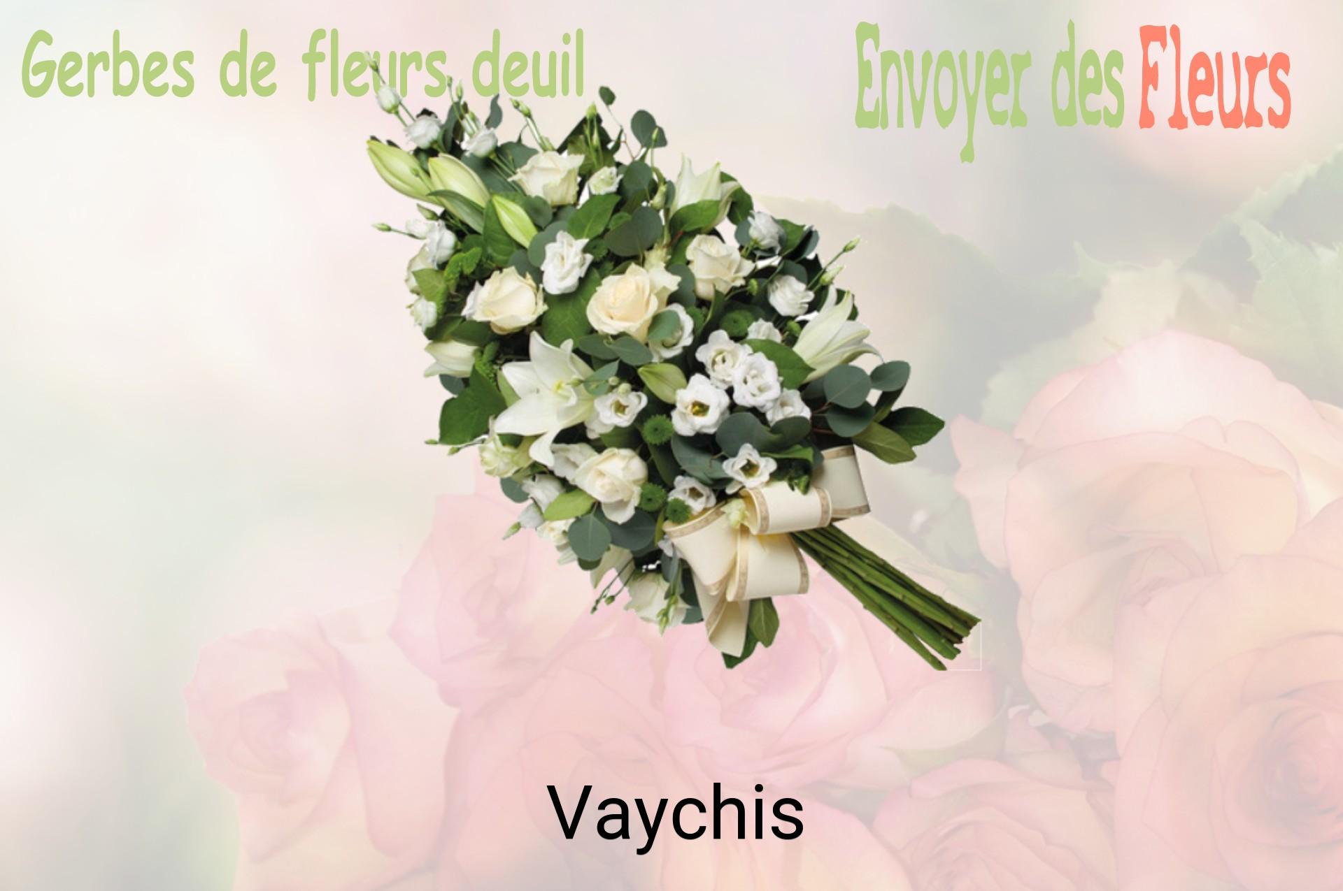 Gerbe de fleurs de deuil livrée à Vaychis